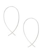 Lauren Ralph Lauren Belle Isle Silvertone Large Elongated Endless Hoop Earrings- 1 In.
