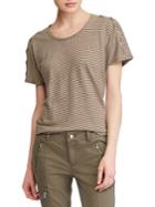 Lauren Ralph Lauren Petite Lace-up-sleeve T-shirt