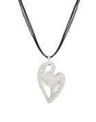 Robert Lee Morris Soho You Got Me Heart Pendant Crystal And Leather Necklace