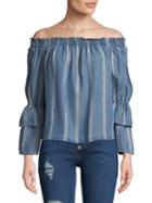 Design Lab Lord & Taylor Off-the-shoulder Ruffle-sleeve Top