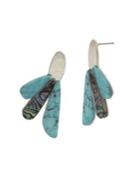 Lord Taylor Santa Fe Crystal, Turquoise And Abalone Drop Earrings