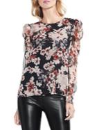 Vince Camuto Puffed Shoulder Floral Printed Top