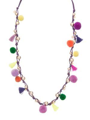 Design Lab Lord & Taylor Tassel And Pompom Accented Necklace