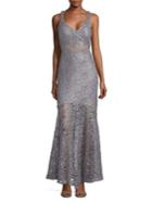 Jump Metallic Lace Gown
