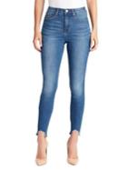 William Rast Sculpted Skinny High Rise Frayed Sharkbite Jeans