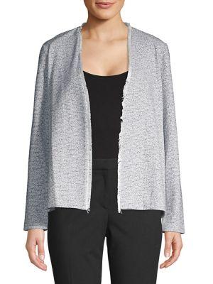 Ivanka Trump Fringe Open Front Cardigan