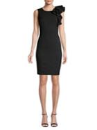 Calvin Klein Ruffle Shoulder Sheath Dress