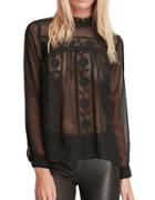 Walter Baker Sheer Embroidered Top