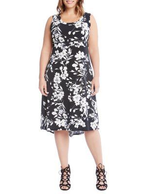 Karen Kane Plus Hi-lo Hem Midi Dress