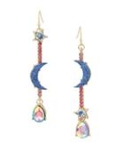 Betsey Johnson Celestial Crystal Linear Star Earrings