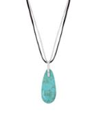 Robert Lee Morris Soho Turquoise And Leather Pendant Necklace