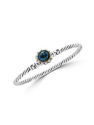 Effy Gemstone, 18k Yellow Gold And Sterling Silver Bangle Bracelet