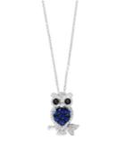 Effy Royale Bleu Diamond, Black Diamond, Natural Sapphire And 14k White Gold Pendant Necklace