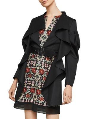 Bcbgmaxazria High-low Ruffle Trench Jacket