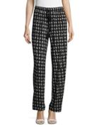 Context Tassel Accented Print Stretch Pants