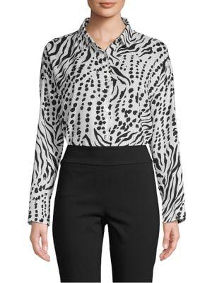 Imnyc Isaac Mizrahi Button Front High-low Blouse