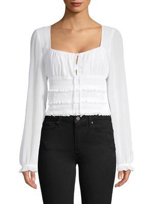 Free People Smocked Cropped Top