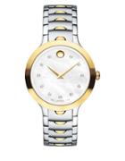 Movado Luno Stainless Steel And Mother-of-pearl Bracelet Watch