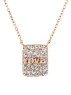 Lord & Taylor White Crystal Love Station Chain Necklace