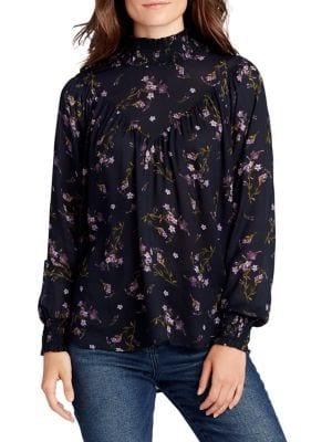 William Rast Dalton Smock Mockneck Blouse