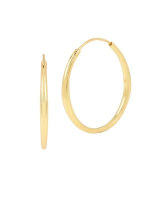 H Halston Goldtone Medium Oval Hoop Earrings