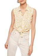 Mango Paula Printed Sleeveless Button-down Shirt