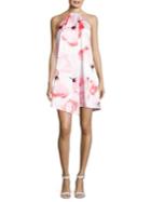 H Halston Floral Halter Dress