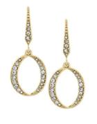 Laundry By Shelli Segal Crossover Pave Crystal Hoop Earrings