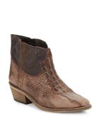 Free People Dorado Embossed Snake Ankle Boots
