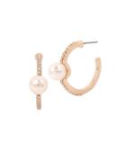 Kenneth Cole New York Knots And Pearls Crystal And Faux Pearl Hoop Earrings