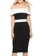 Quiz Off-shoulder Panel Midi Dress