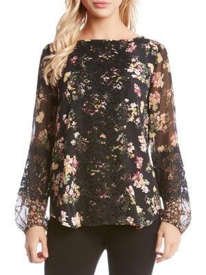 Karen Kane Contrast Lace Panel Top