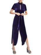 Miss Selfridge Velvet Keyhole Side Slit Jumpsuit