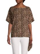 Michael Michael Kors Leopard-print Tie-hem Top