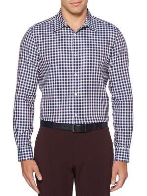 Perry Ellis Stretch Herringbone Check Shirt