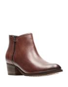 Clarks Mayprl Stacked Heel Leather Booties