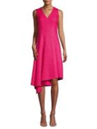 Elie Tahari Shania V-neck Asymmetrical A-line Dress
