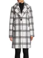 French Connection Plaid Notch-collar Coat