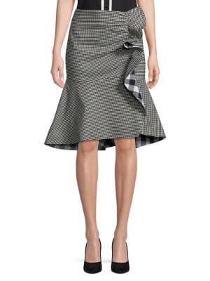 Design Lab Gingham Plaid Knee-length Skirt