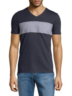 Calvin Klein Striped-paneled Cotton Tee