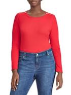 Lauren Ralph Lauren Plus Zipper-trim Cotton-blend Top