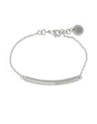 French Connection Silvertone Tube And Chain Bracelet