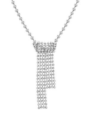 Steve Madden Silvertone And Crystal Statement Necklace
