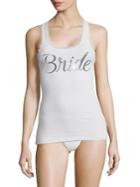 Betsey Johnson Bridal Lace Trimmed Tank Top