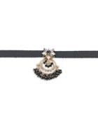 Marchesa 2mm, 3mm, 5mm Pearl & Crystal Pendant Choker Necklace
