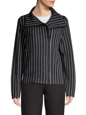 Jones New York Pinstriped Zip Jacket