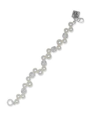 Anne Klein Intricate Accent Pearl Bracelet