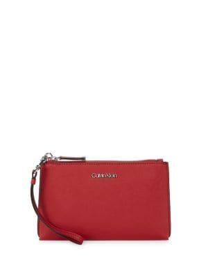 Calvin Klein Leather Wristlet Pouch
