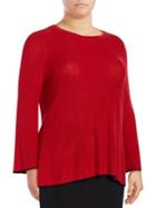Vince Camuto Plus Contrast-trimmed Knit Sweater