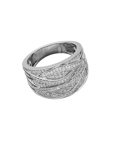 Lord & Taylor Diamond And Sterling Silver Crisscross Ring, 0.5 Tcw